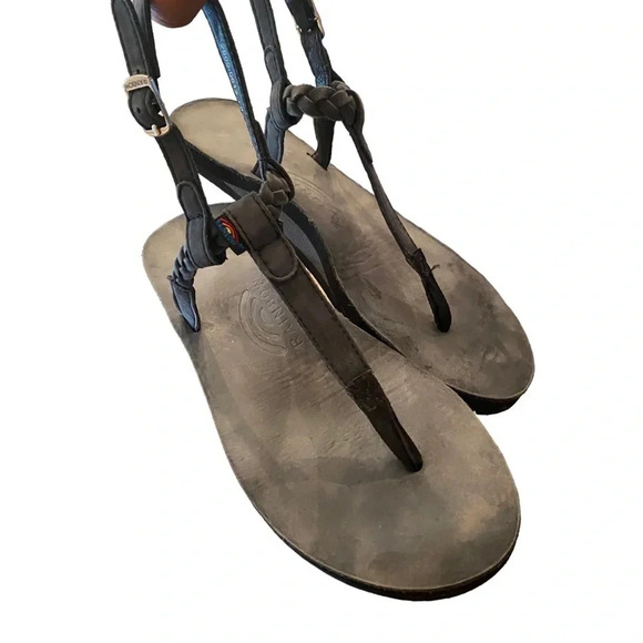 Rainbow T-Strap Leather Sandals - Picture 6 of 7